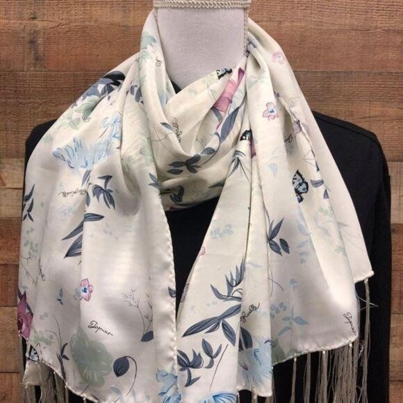 Silky Fringed Butterfly Scarf - Picture 2 of 3